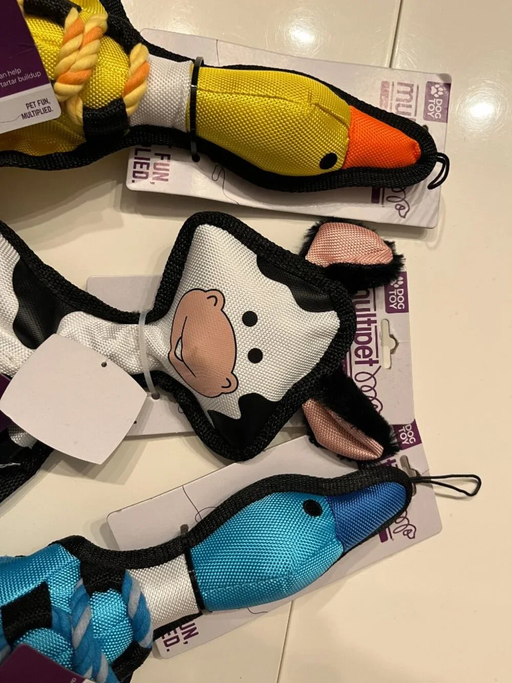 Dog Rope Toy Bundle Duck & Cow Tug Toys (Set of 3)